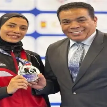 جنا حازم تحصد فضية بطولة الدوري العالمي للكاراتيه